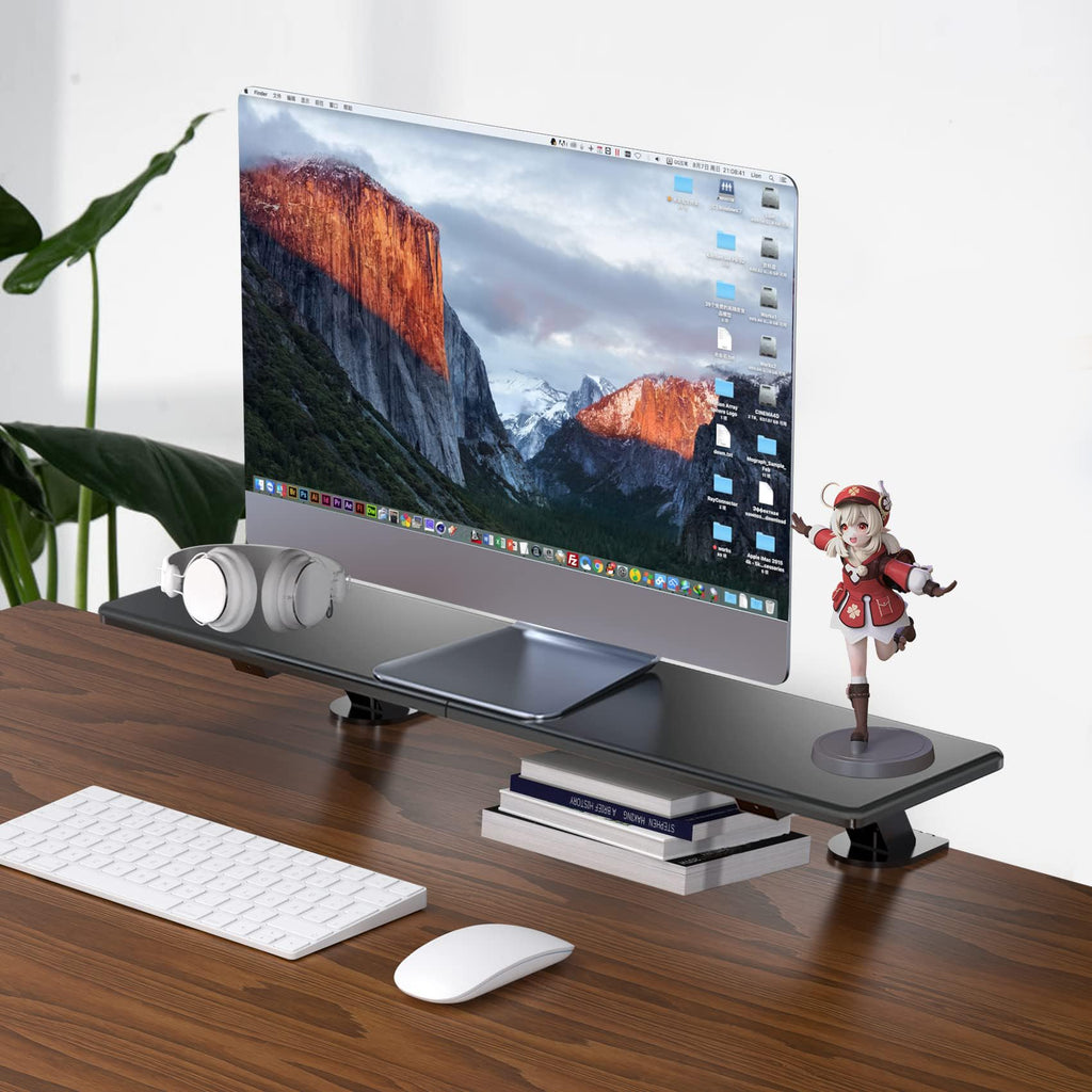 suptek Double-Deck Desk Monitor Stand Riser for Computer,Laptop,Printer, Notebook and All Flat Screen Display with Vented Metal Platform and 4 Inches Height Underneath Storage (MST002)