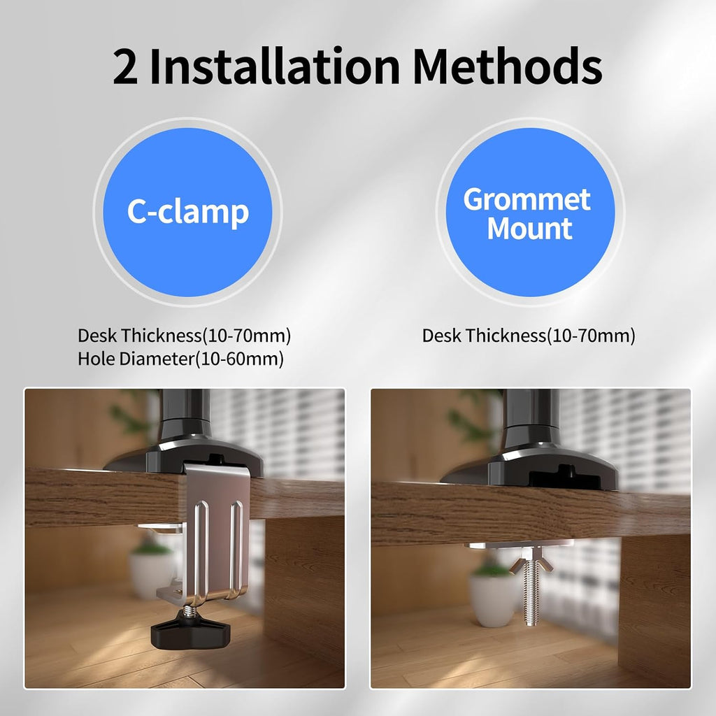 suptek Single Monitor Arm Mount for 13-32 inch, Adjustable Gas Spring Monitor Arm Desk Mount Stand for 4.4-19.8lbs, with VESA Mount 75x75/100x100mm