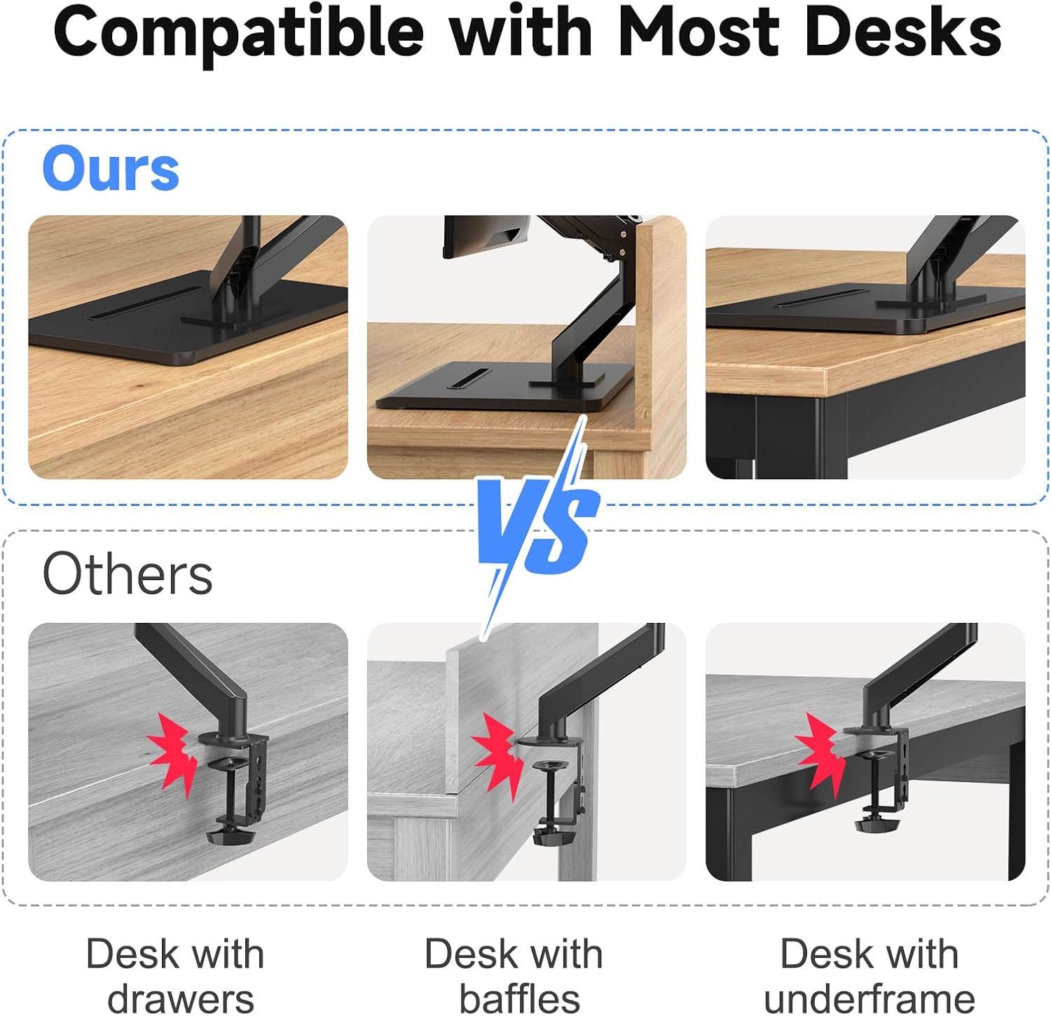 suptek Dual Monitor Mount Gas Spring Monitor Arm Desk Stand with Base,Free Standing Pneumatic Height Adjustable Monitor Stand for 17 to 34 inch,Holds up to 24.25 lbs,Black(ML8SPX)
