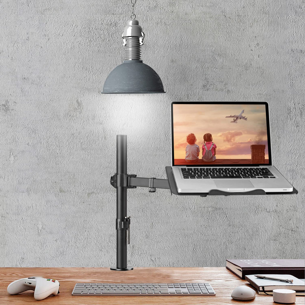 Suptek Monitor Laptop Mount Stand, 2 in 1 Function Dual Monitor Arms Desk Mount for 13"-18" Notebook and 17"-32" Monitor with Laptop Tray,Holds up to 22lbs