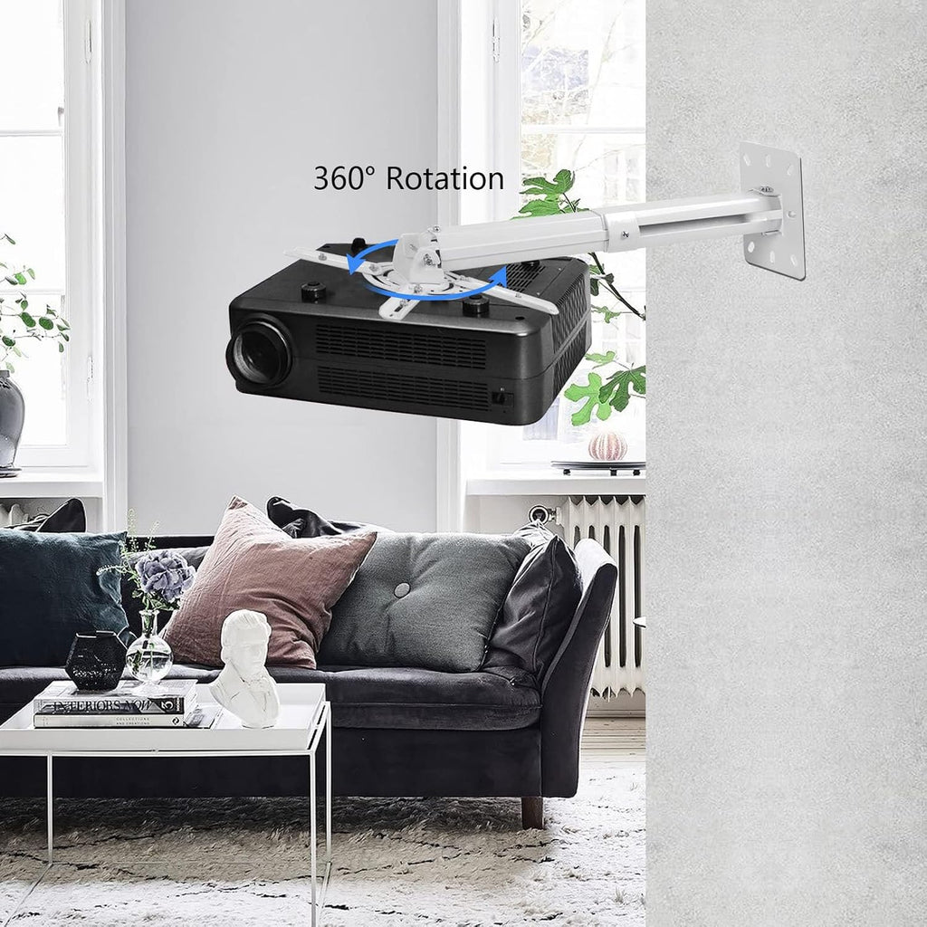 suptek Projector Ceiling Mount Bracket Fits Flat or Sloped Ceiling Height Adjustable with Extendable Length 30.7-49.21inch,for LCD/DLP Projectors,Black (PR05LB)