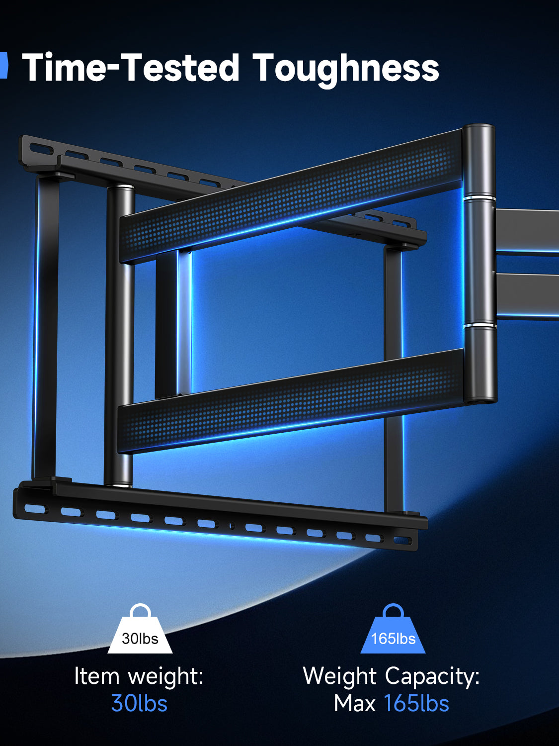Suptek 41.3" Long Arm TV Wall Mount for 42-100" TVs Holds up to 176lbs-Long Arm TV Mount Swivel ±90° & Tilt ±10° & Level ±5°, 3 Level Height Adjustment, Max VESA 800x600mm, Fits 16"/18"/24" Stud MA90APRO